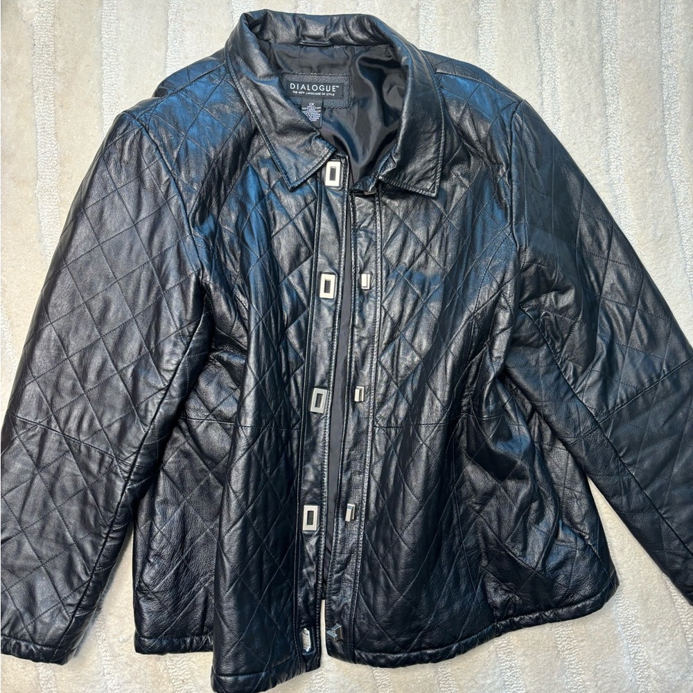 Oversized Leather Jacket - image 3